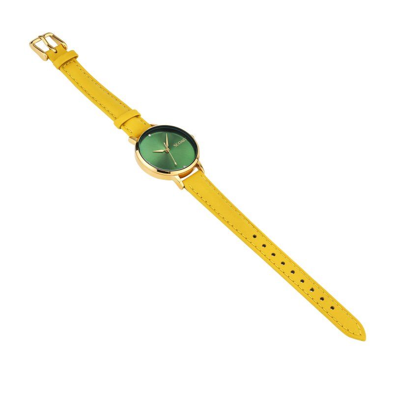 XCOAST Acapulco Gold Yellow | Schmale Analoguhr für Damen – Bild 3