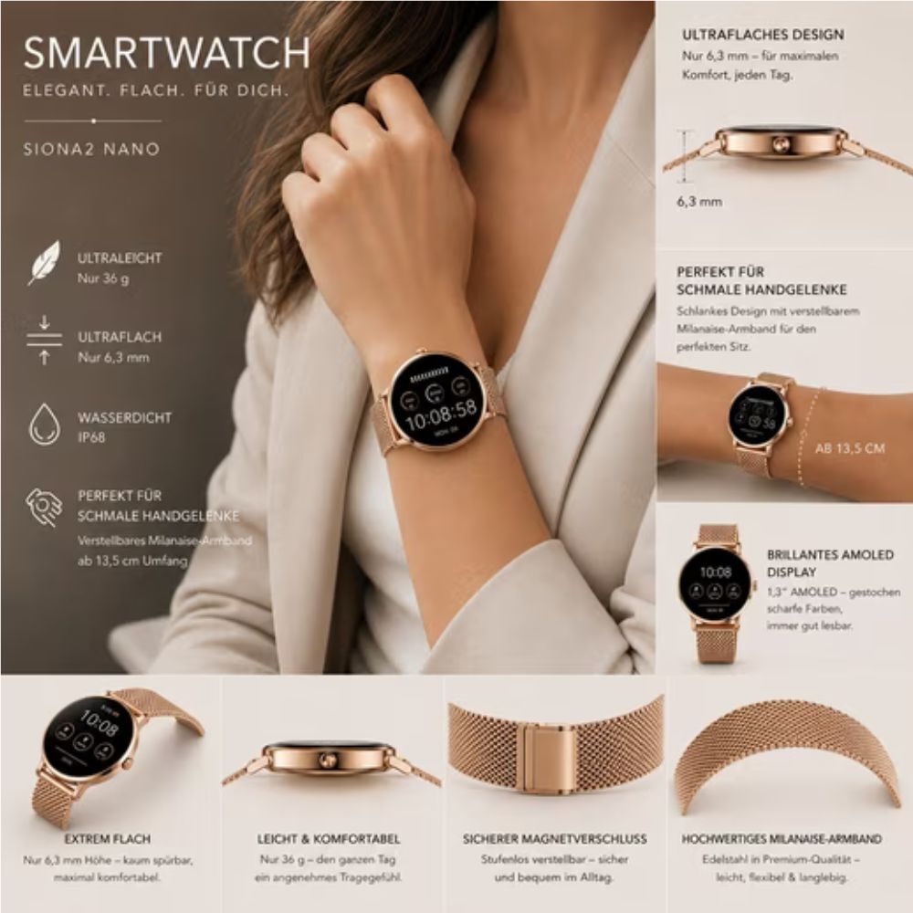 Damen Smartwatch mit Schlafanalyse
