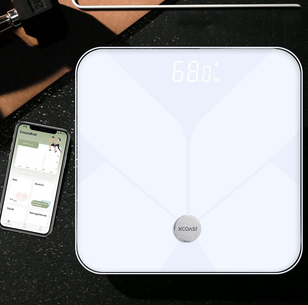 Körperfettwaage Hochglanz weiss welliscale