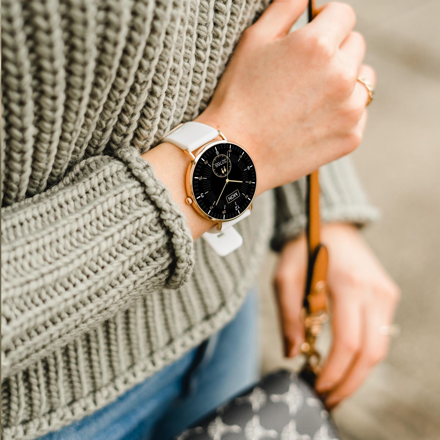 SIONA 2 Damen Smartwatch Roségold Weiß – AMOLED, 7 Tage Akku, IP68 – Bild 4