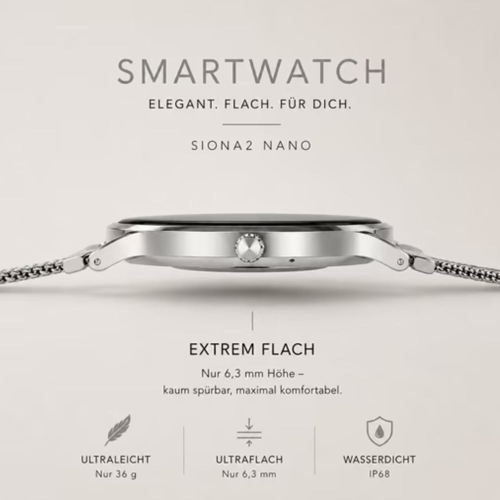 SIONA 2 Damen Sportuhr Topas Silver – Smartwatch mit AMOLED & IP68 – Bild 3