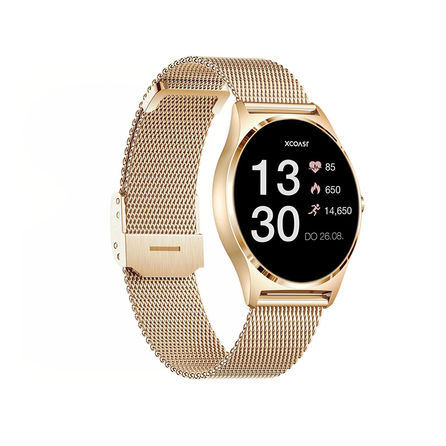 runde Damen Smartwatch Gold Joli