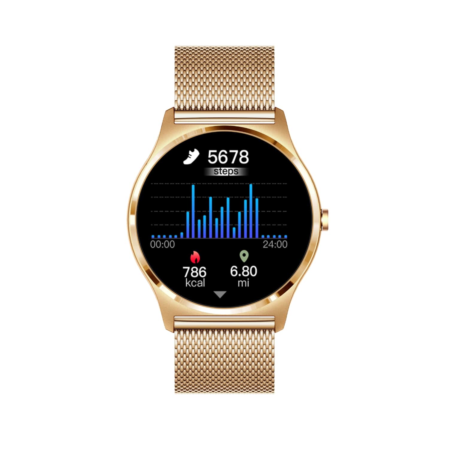 Frauen Fitnessuhr rund mit Kalorienrechner