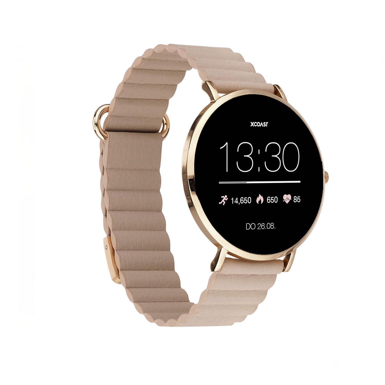 Smnartuhr mit WhatsApp rund Roségold