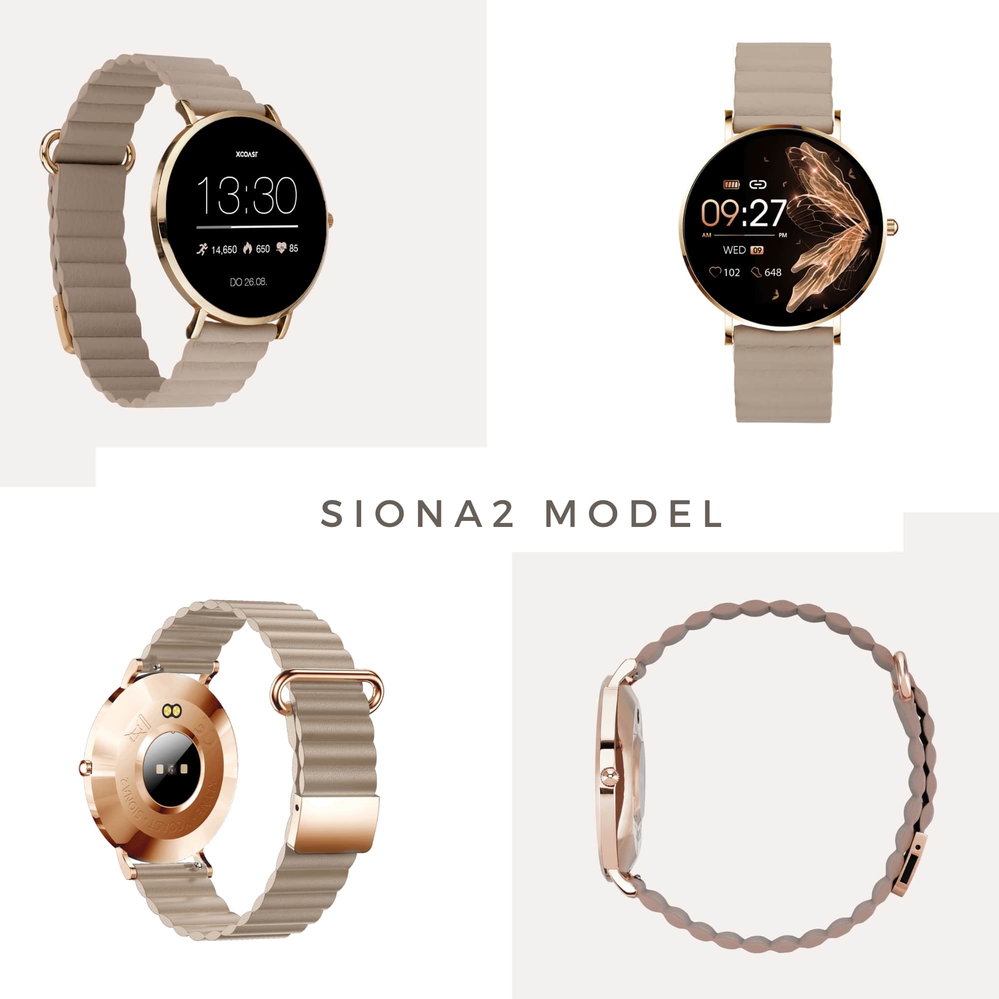 Damen Smartwatch mit Magnetarmband – SIONA 2 AMOLED IP68 – Bild 4