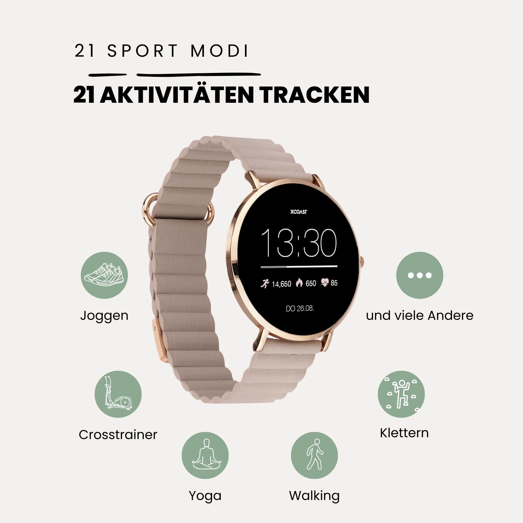Damen Smartwatch mit Magnetarmband – SIONA 2 AMOLED IP68 – Bild 7