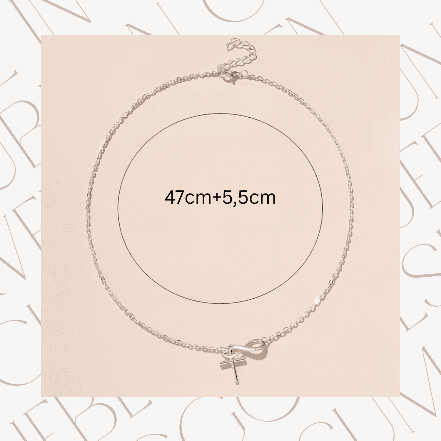 Minimalistische Damen Kreuzkette mit Unendlichkeit – Zeitloses Geschenk zum Valentinstag – Bild 3