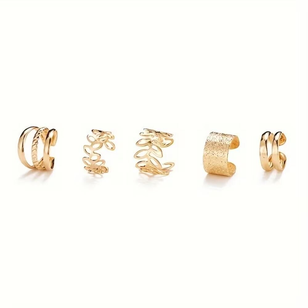 11-teiliges Ohr-Cuffs Set Gold – Clip-Ohrringe ohne Piercing für Damen & Teenager – Bild 4
