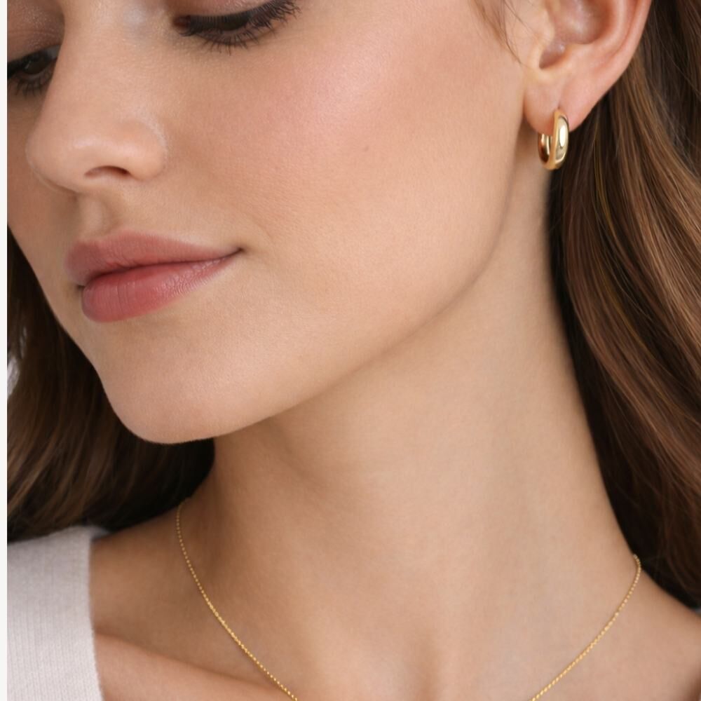 goldene Creolen aus 316L Edelstahl 18K vergoldet