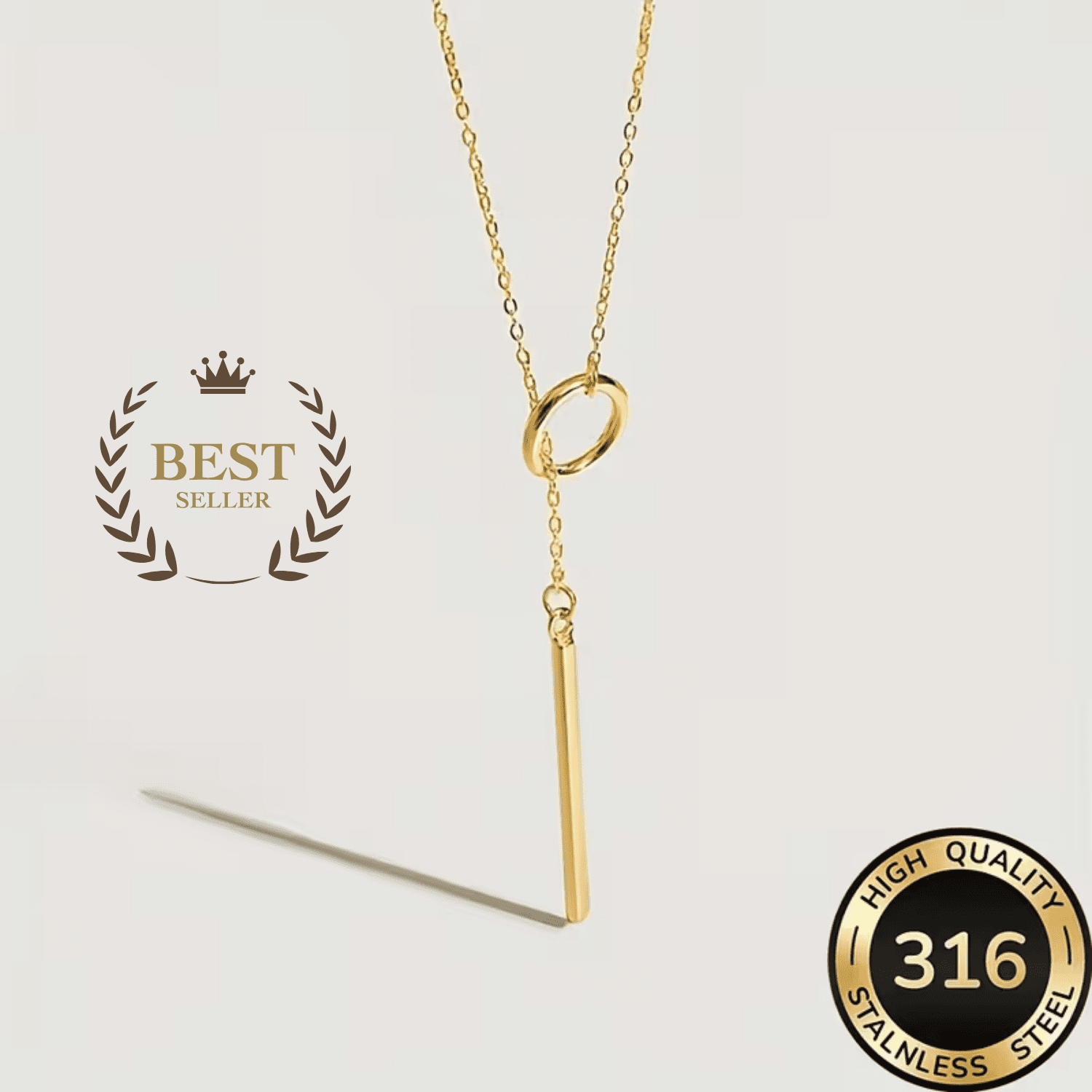 hautfreundliche vergoldete Edelstahlkette für Frauen