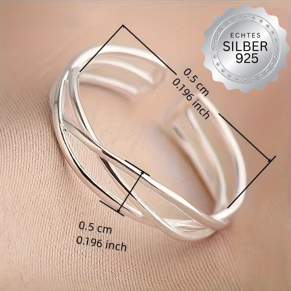 Silberring Damen 925 – Eleganter minimalistischer Ring verstellbar – Bild 3